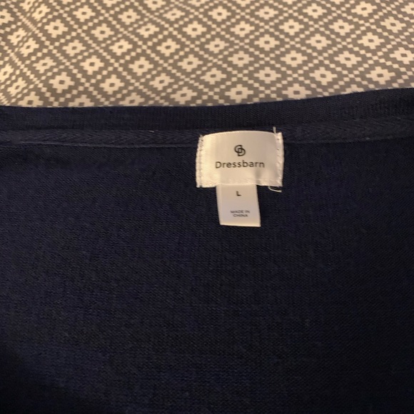 Dress Barn navy blue short sleeve sweater. Size Large. - Picture 4 of 6